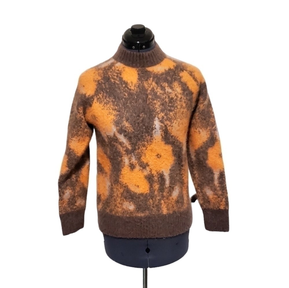 COS Floral Abstract Pattern Alpaca Wool-Blend Sweater